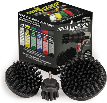 Ultra Stiff Drill Powered Cleaning Brush Set - BBQ Grill Brush - No Wires | Heavy Duty Industrial Stripping - Cordless Drill Power Scrubber Grill Brush for Household Cleaning Supplies - Rust Remover