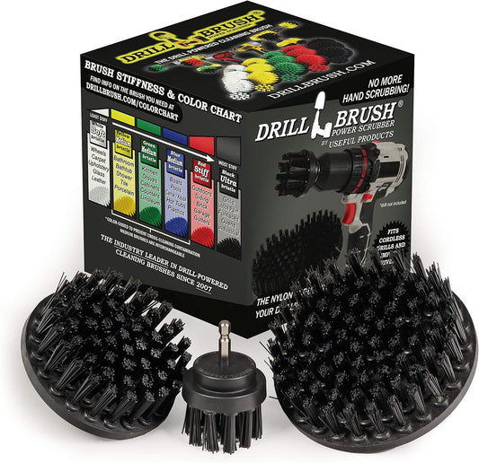 Ultra Stiff Drill Powered Cleaning Brush Set - BBQ Grill Brush - No Wires | Heavy Duty Industrial Stripping - Cordless Drill Power Scrubber Grill Brush for Household Cleaning Supplies - Rust Remover