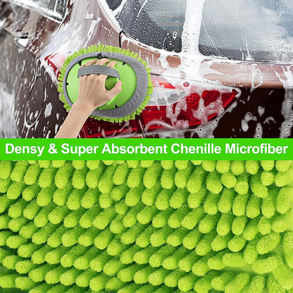 Wontolf 62'' Car Wash Brush Kit with Long Handle, Chenille Microfiber Car Wash Mop Mitt Scratch-Free Car Detailing Cleaning Brush Care Kit Car Cleaning Supplies for Cars RV Truck Boat