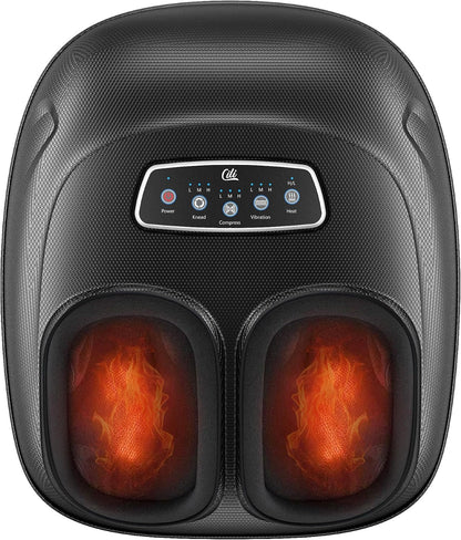 Shiatsu Foot Massager with Heat and Compression, Kneading, Rolling,Electric Feet Massager for Plantar Fasciitis, Neuropathy, Feet Heater, Foot Warmer for Women, Size Up to 14"