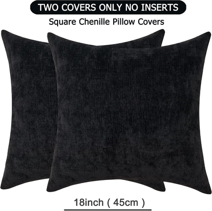 GAWAMAY Lumbar Support Pillow Decorative Rectangle Throw Pillow Covers 12"x20" Inch Set of 2, Soft Chenille Fall Pillowcase for Living Room Bedroom Sofa Couch Cushion Cover Grey 30x50cm (No Insert)