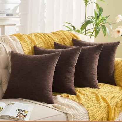 GAWAMAY Lumbar Support Pillow Decorative Rectangle Throw Pillow Covers 12"x20" Inch Set of 2, Soft Chenille Fall Pillowcase for Living Room Bedroom Sofa Couch Cushion Cover Grey 30x50cm (No Insert)