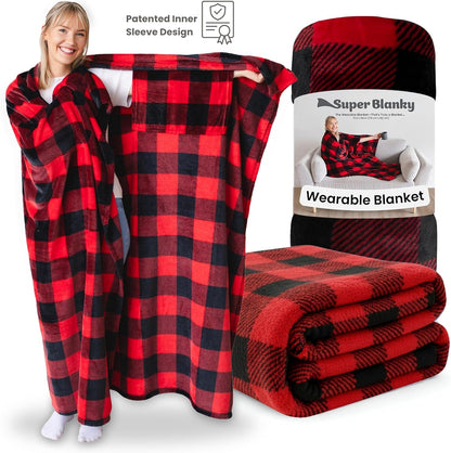 Super Blanky Wearable Blankets for Women & Men, Dorm Room Essentials, Gift for Her, Gifts for Women, Wife Birthday Gift Ideas