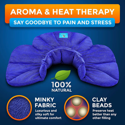 PhysioNatural Microwavable Heating Pad with Natural Herbal Aromatherapy - for Instant Relief and Relaxation in Cases of Muscle Pain, Tension and Stress, Aches, Spasm, Stiffness, Migraines, Headaches