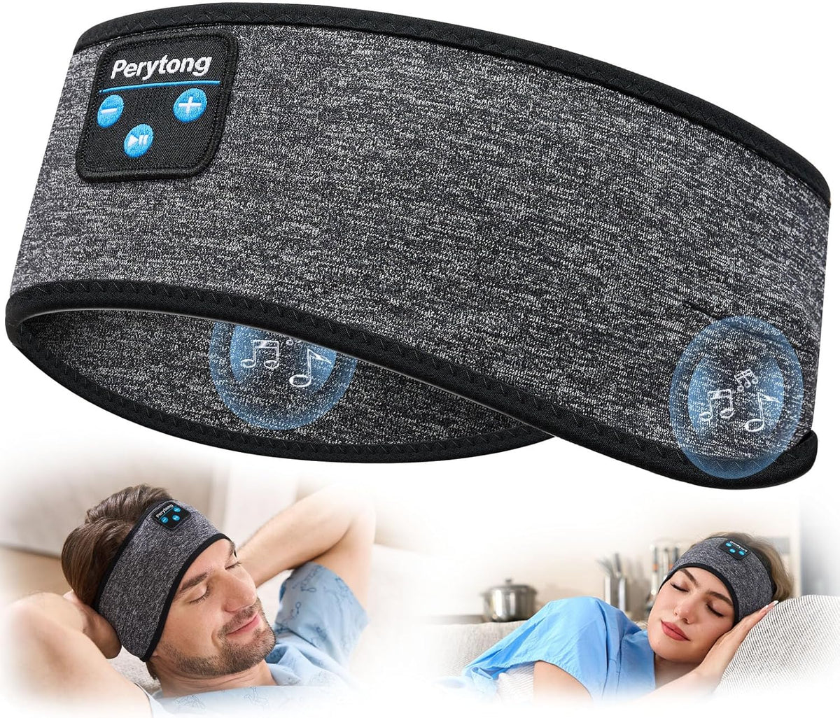 Sleep Headphones | Bluetooth 5.4 Headband | Wireless Earbuds Earphones Sweat Resistant with Ultra-Thin HD Stereo Speaker, Headphone Band for Side Sleepers Workout Running Tech Gadgets Unique Gifts