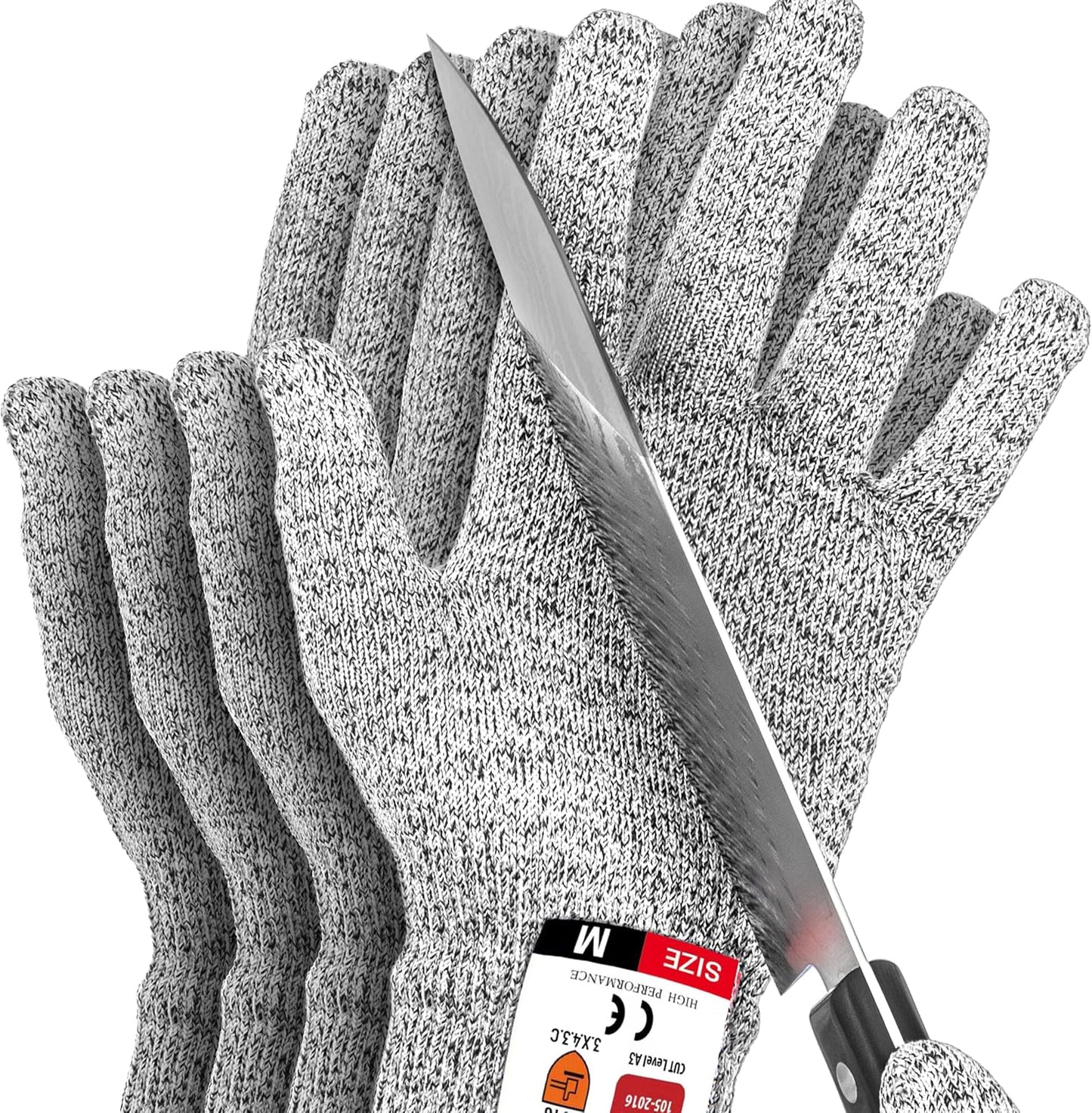 FORTEM Cut Resistant Gloves, 4x, Level 5 Protection Cutting Gloves For Oyster Shucking, Kitchen Work, Food Grade