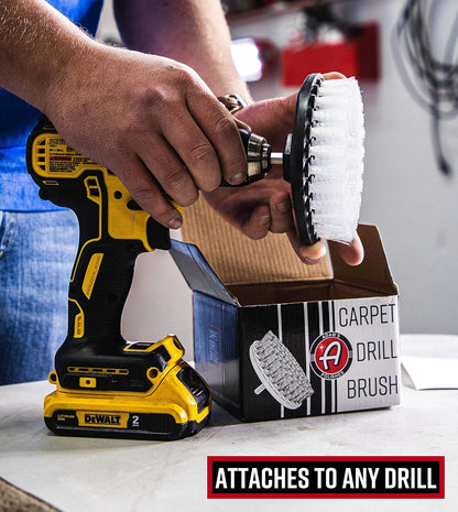 Adam's Polishes Carpet Drill Brush - A Cleaning Tool Attachment For Scrubbing/Cleaning Carpet, Upholstery, Leather Seats & Chairs, Floor Mats, Trunk, Furniture, Interior Boat, RV & Car Accessories