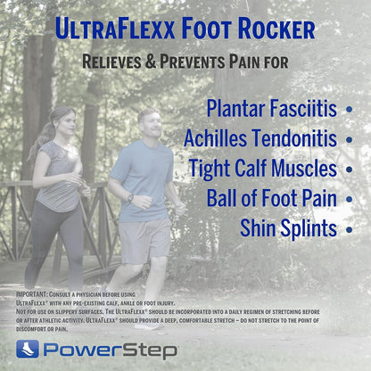 PowerStep UltraFlexx Foot Rocker, Foot and Calf Stretching, Pain Relief for Plantar Fasciitis, Achilles Tendonitis, Shin Splints, Increased Flexibility & Strength