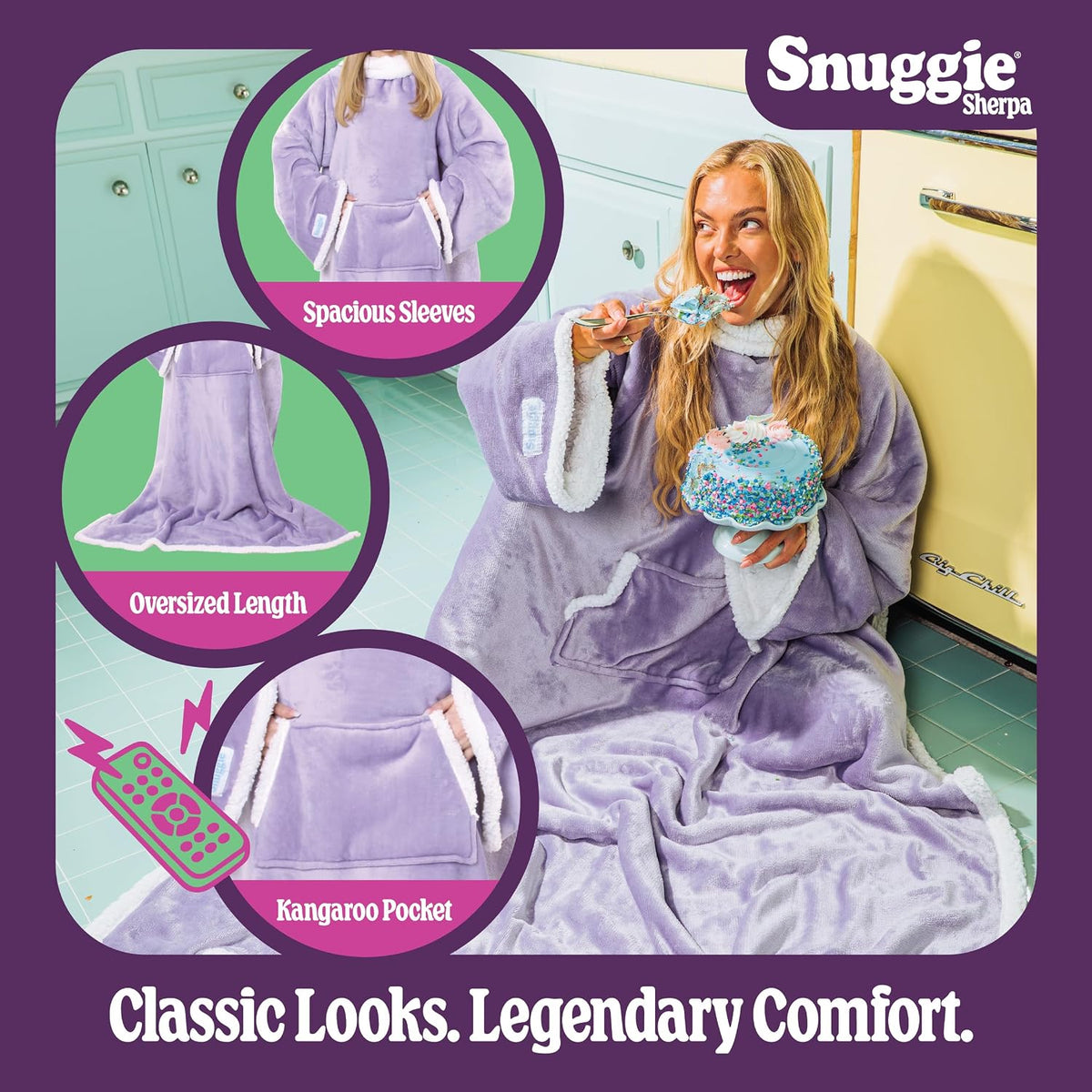 Snuggie The Original Wearable Blanket With Sleeves & Pockets | Cozy Oversized Throw for Adult Men & Women | One Size, 71x54