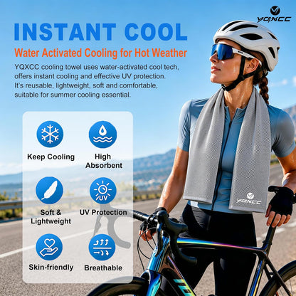YQXCC 4 Pack Cooling Towels (40"x12"), Ice Cool for Neck & Face