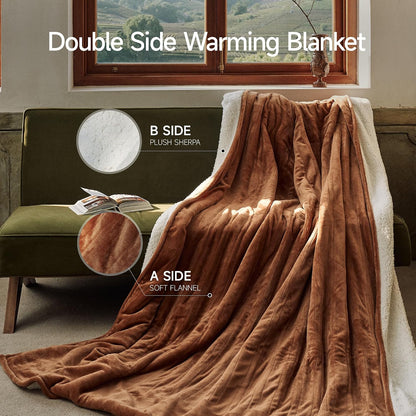 GOTCOZY Heated Blanket-Soft Plush Electric Blanket 50"X60"(Grey)