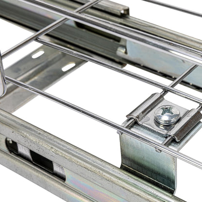 Household Essentials Glidez Multipurpose Chrome-Plated Steel Pull-Out/Slide-Out Storage Organizer for Cookware and Bakeware - 2-Tier Design - Fits Standard Size Cabinet or Shelf, Chrome
