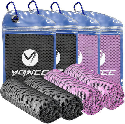 YQXCC 4 Pack Cooling Towels (40"x12"), Ice Cool for Neck & Face