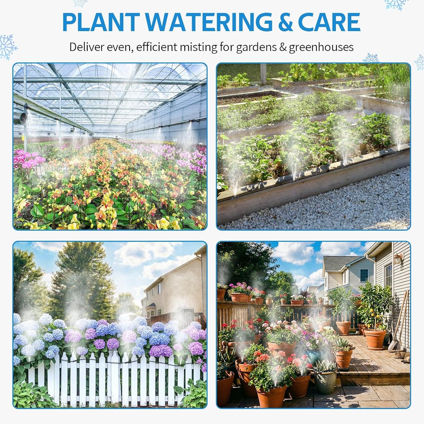 homenote Misting Cooling System 75FT(23M) Pre-Assembled Kit with 28 Brass Nozzles & 3/4" Brass Adapter, Outdoor Mister for Patio, Backyard, Pergola & Greenhouse