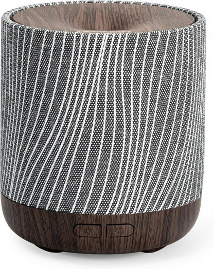 Essential Oil Diffuser with Fabric Cover and Night Lamp | 200ml, Quiet, Ultrasonic Scent Diffusing & Humidifying, Auto Shut-Off, Ambient Lighting, Candle Light Mode