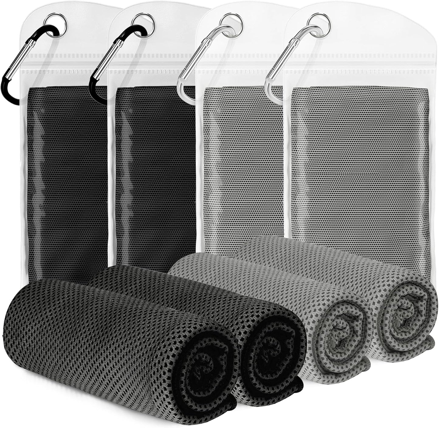4 Pack Cooling Towels for Neck and Face(40"x12"), Cooling Neck Wraps, Ice Towel for Hot Weather, Soft Breathable Gym Towel, Cool Towel for Workout, Camping, Yoga, Sport, Running