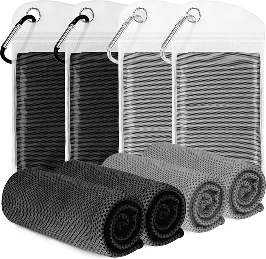 Cooling Towels 8 Pack(40"x12")for Neck and Face, Cooling Neck Wraps for Gym | Sweat wicking, Quick dry, Breathable, Reusable, Absorbent, Cold Towel for Running, Yoga, Travel, Climbing