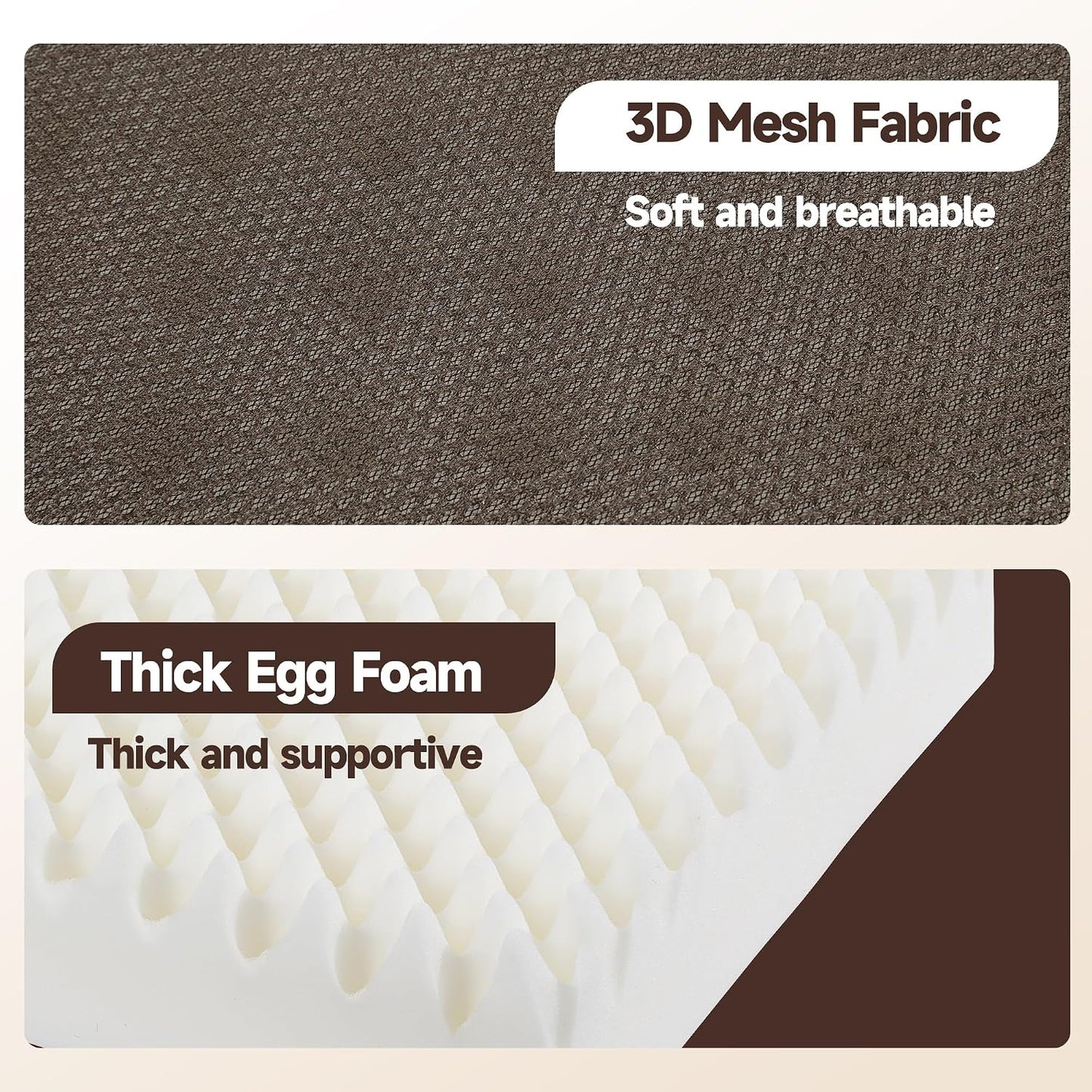 HOMBYS Egg Shaped Foam Recliner Chair Cushion for Elderly, 20×20×5inch Thicken & Extra Large Seat Cushion Cahir Pad for Couch, Armchair, Wheelchair for Easy to Reduce Hip & Lumbar Pain, Black