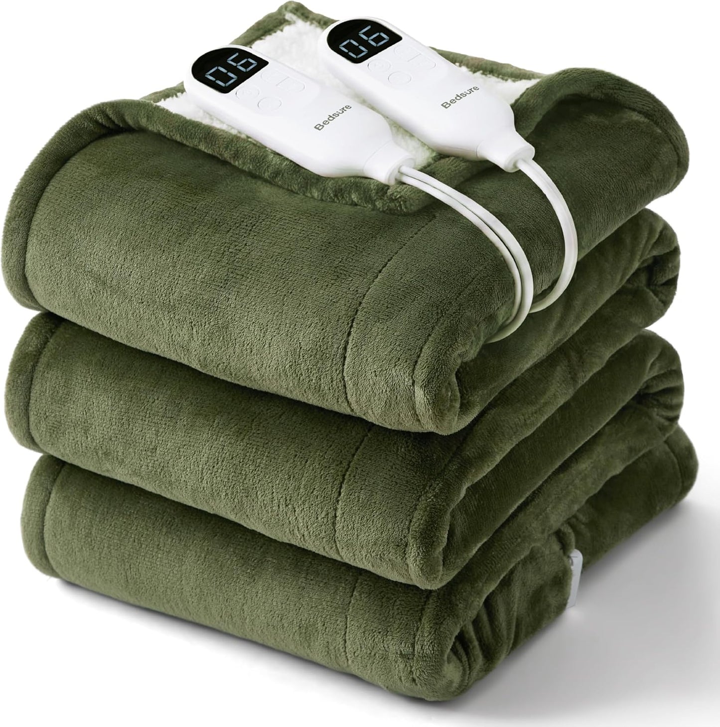 Bedsure Heated Blanket Throw Blanket with Preheat Function - Fast Heating Electric Blanket, Soft Flannel Throw with 6 Time Settings(Up to 10H), 6 Heating Settings, Gifts for Grandma (50"x60", Grey)