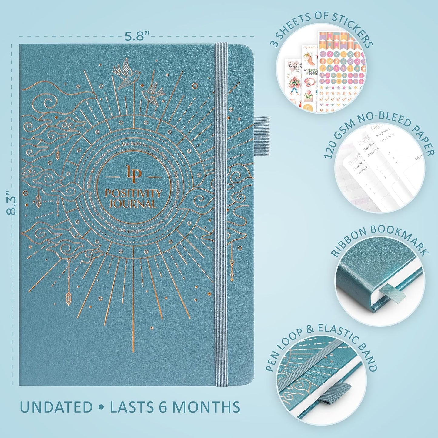 Legend Positivity Journal with Prompts – Guided Daily Affirmation Journal for Women & Men – Mental Health, Gratitude & Reflection Diary (Lavender)