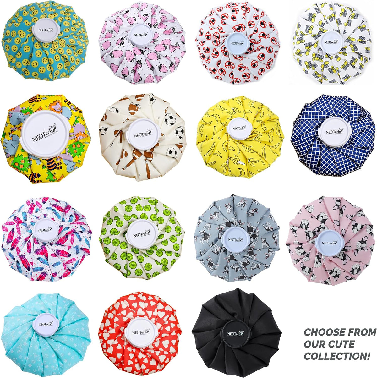 Neotech Care Ice Bag with Screw Top Lid (Smiley Face Design, 8 inch)