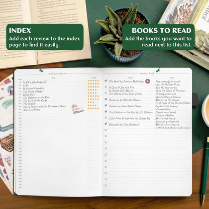 Legend Reading Journal for Book Lovers – Reading Log Tracker for Adults & Kids – Book Nerd Gifts & Accessories, 180 Reviews (Mint Cream)