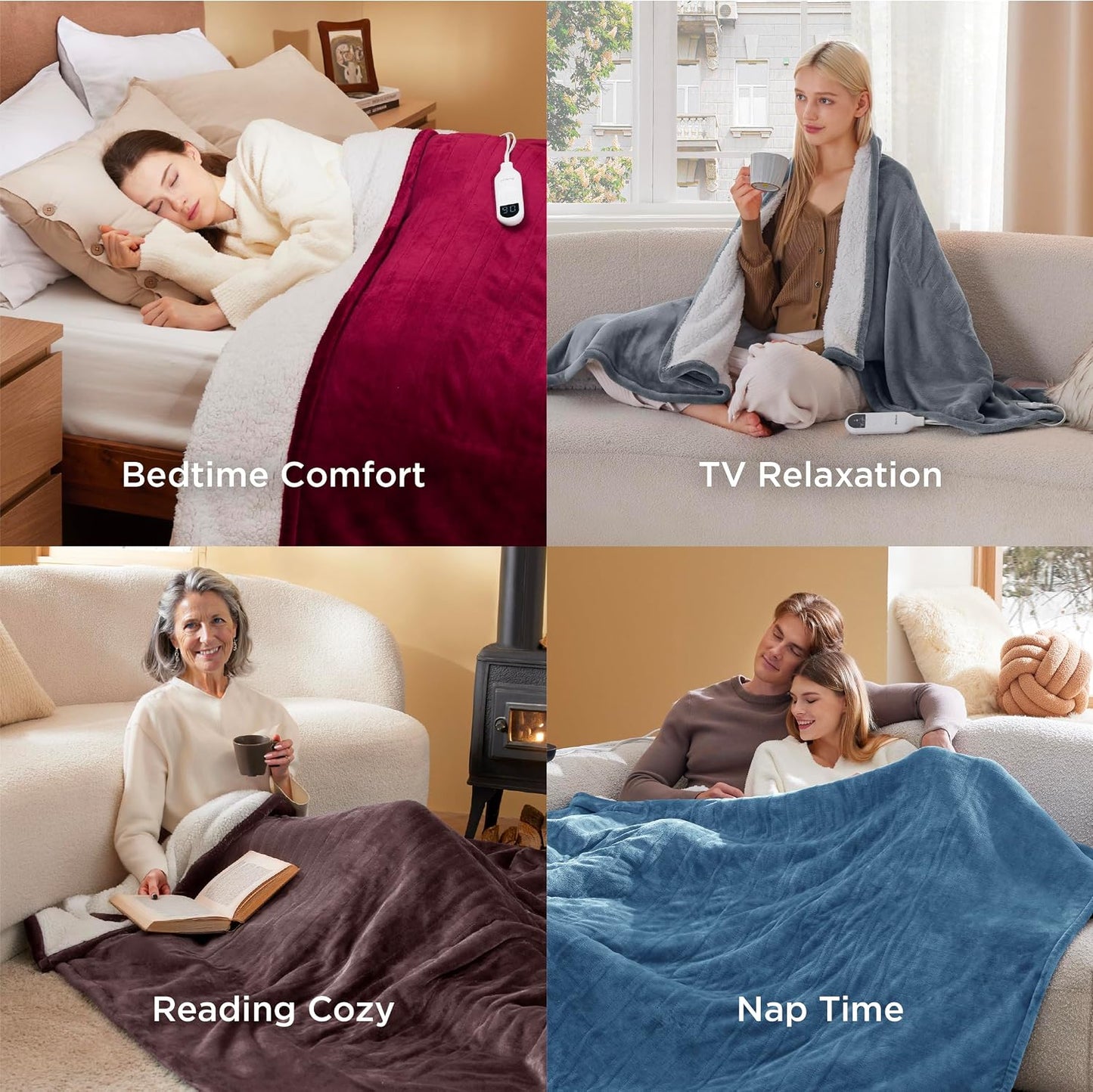 Bedsure Heated Blanket Throw Blanket with Preheat Function - Fast Heating Electric Blanket, Soft Flannel Throw with 6 Time Settings(Up to 10H), 6 Heating Settings, Gifts for Grandma (50"x60", Grey)