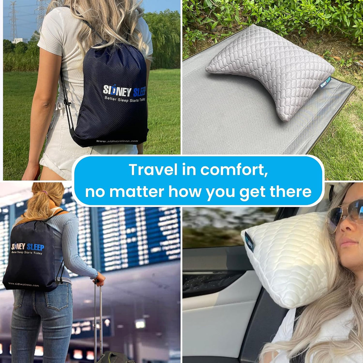 Sidney Sleep Adjustable Curved Pillows for Neck and Shoulder Support with Extra Shredded Fill - Cervical Contour Pillow for Side and Back Sleepers - Queen Size 19" x 29" CertiPUR-US Certified (White)