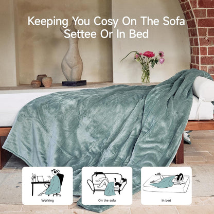 GOTCOZY Heated Blanket-Soft Plush Electric Blanket 50"X60"(Grey)