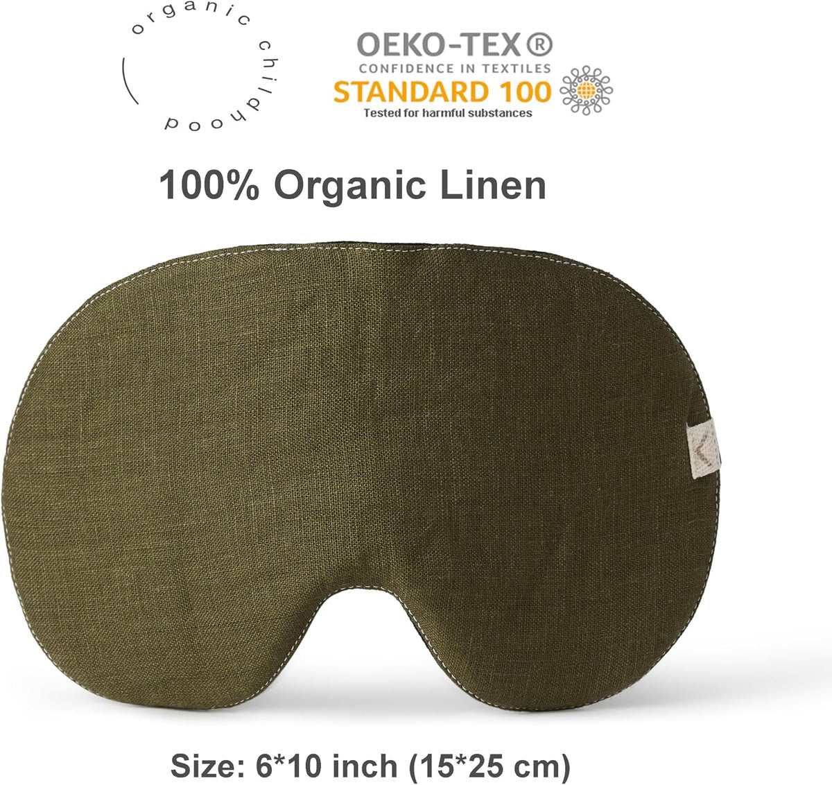 2-Pack Linen Eye Sleep Mask, Organic Blackout, Oversize Shape Cover