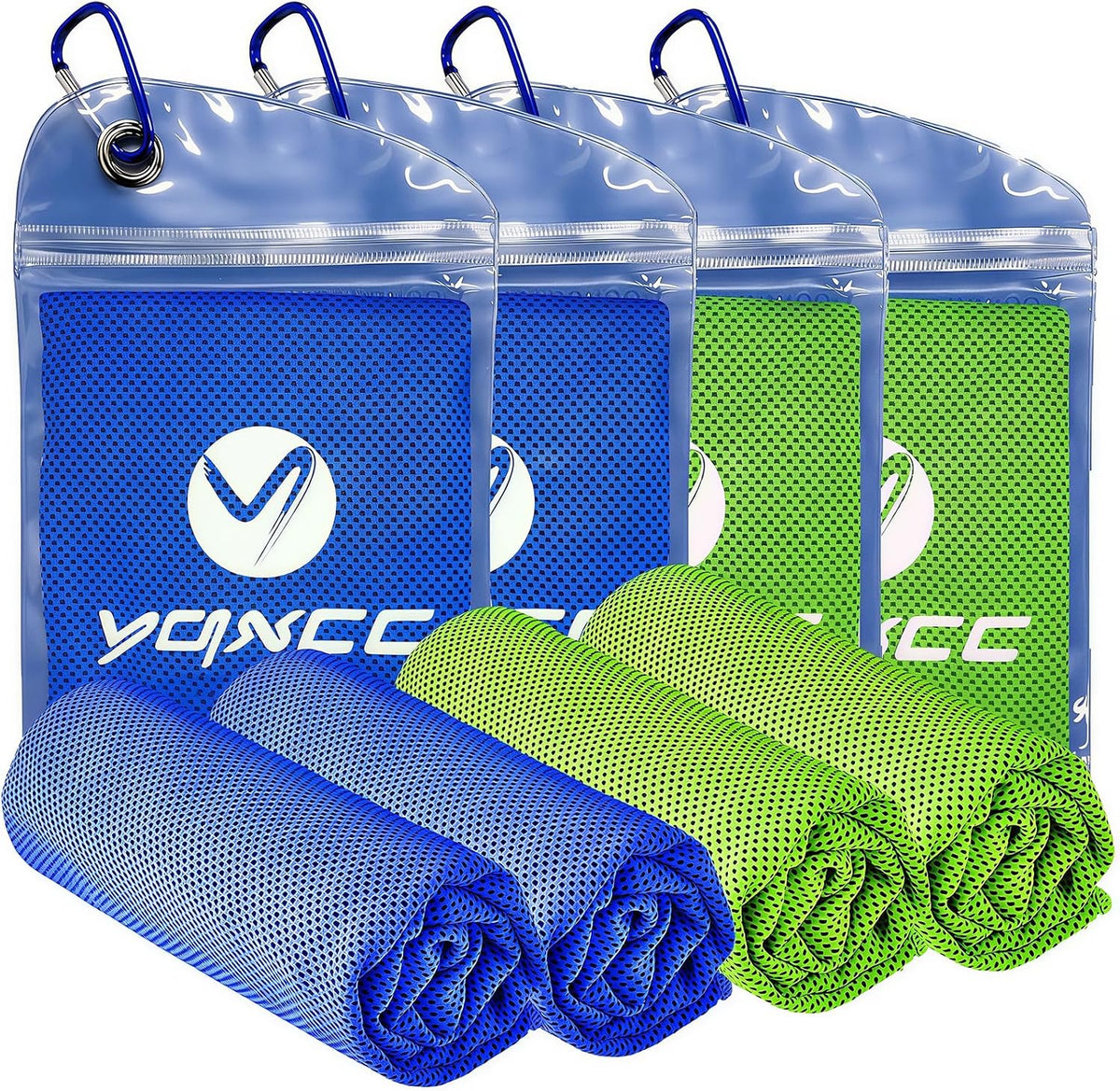 YQXCC 4 Pack Cooling Towels (40"x12"), Ice Cool for Neck & Face