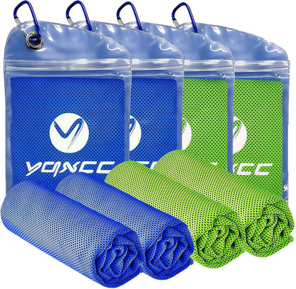 YQXCC 4 Pack Cooling Towels (40"x12"), Ice Cool for Neck & Face