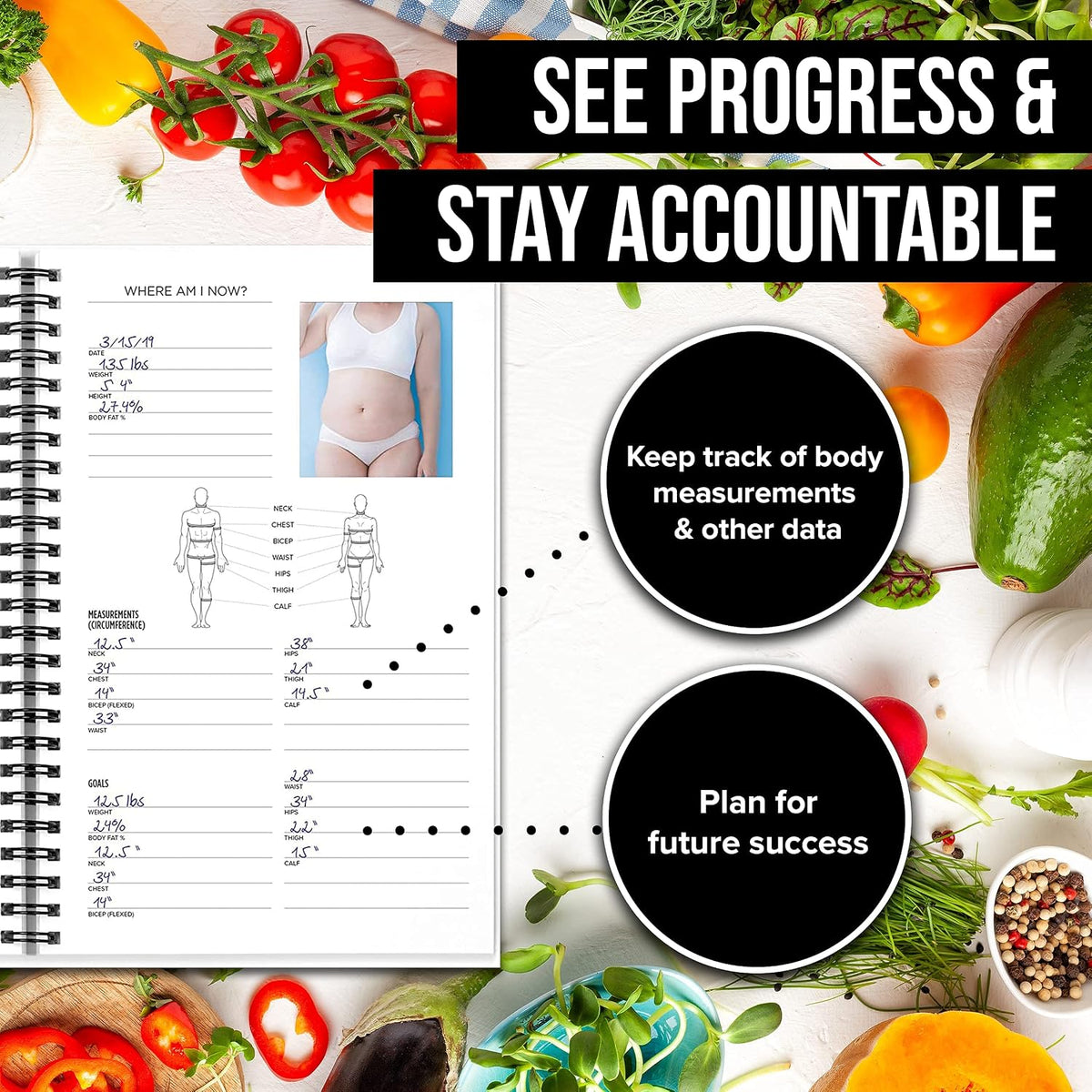 NewMe Fitness Journal for Women & Men, Food & Workout Journal, Planner Log Book to Track Weight Loss, Muscle Gain, Home Gym Exercise, Bodybuilding Progress, Daily Nutrition & Personal Health Tracker