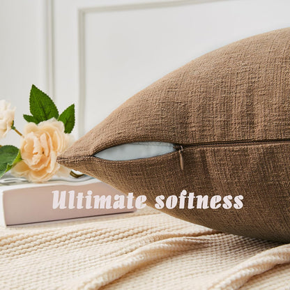 GAWAMAY Lumbar Support Pillow Decorative Rectangle Throw Pillow Covers 12"x20" Inch Set of 2, Soft Chenille Fall Pillowcase for Living Room Bedroom Sofa Couch Cushion Cover Grey 30x50cm (No Insert)