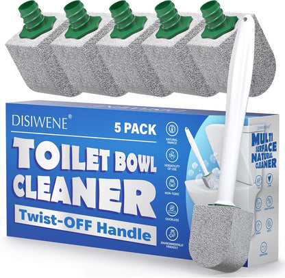 DISIWENE Pumice Cleaning Stone with Handle Toilet Bowl Cleaner Hard Water Ring Remover for Bath/Pool/Kitchen/Household Cleaning (4, 4 Pack with Handle)