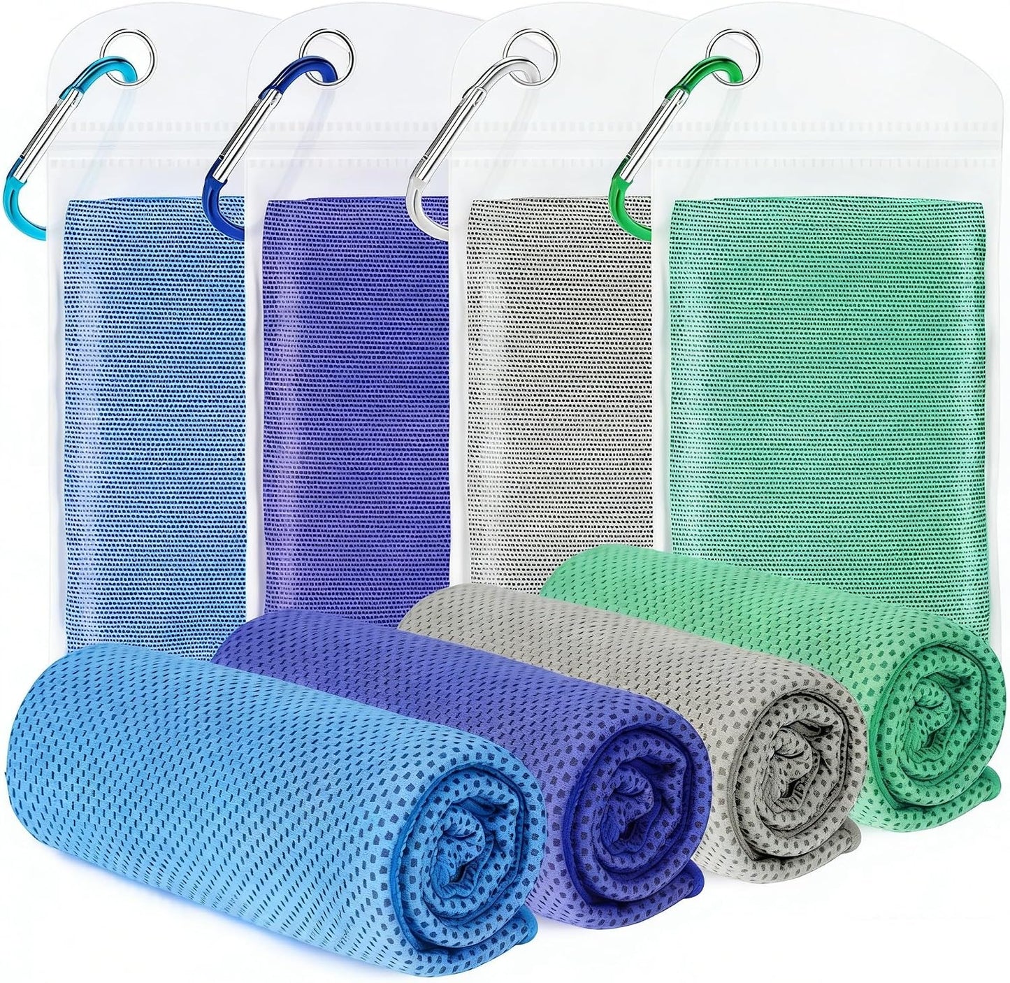 4 Pack Cooling Towels for Neck and Face(40"x12"), Cooling Neck Wraps, Ice Towel for Hot Weather, Soft Breathable Gym Towel, Cool Towel for Workout, Camping, Yoga, Sport, Running