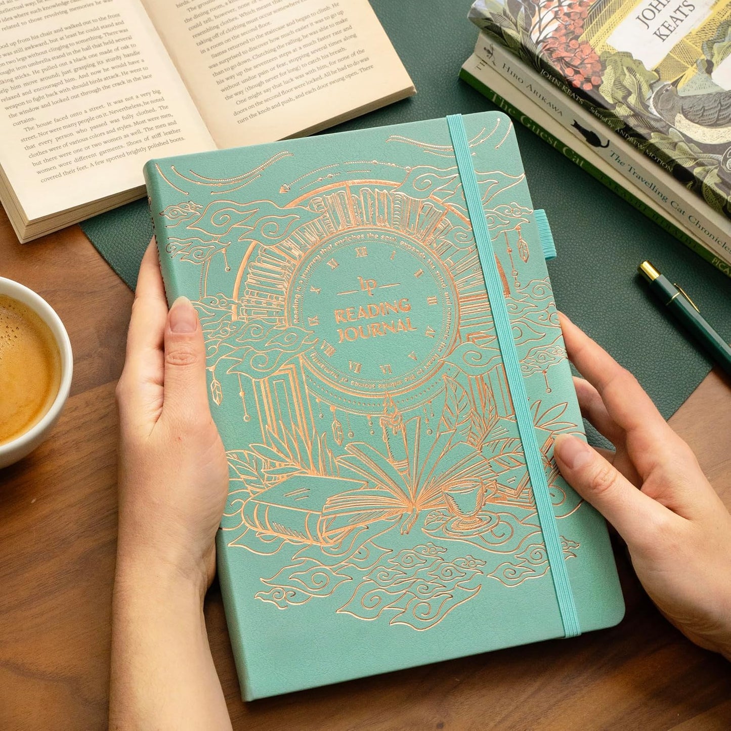 Legend Reading Journal for Book Lovers – Reading Log Tracker for Adults & Kids – Book Nerd Gifts & Accessories, 180 Reviews (Mint Cream)