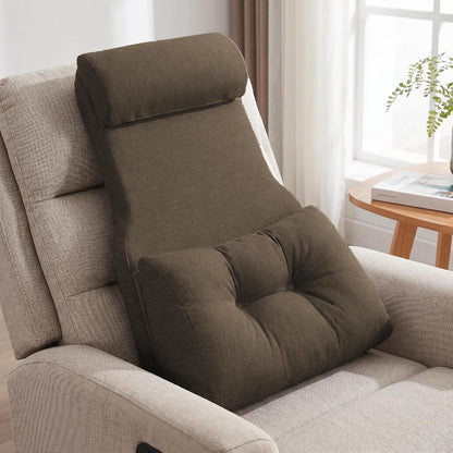 Shinnwa Adjustable Lumbar Support Pillow for Recliner with Headrest | Self-gripping fabric,Shredde memory foam Back Support Pillow with Headrest, Lower Back Pillow for Chair and Couch