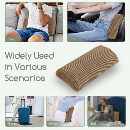 HIGOGOGO Lumbar Support Pillow for Recliner Chair/Accent Chair/Couch, Memory Foam Back Support Cushion for Elderly, Recliner Cushions for Back Rest, Pain Relief, Reading, Washable Cover, Brown