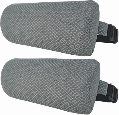 1 Pack Headrest Pillow for Patio Chaise Lounge,Recliner,Beach Chair,Gray | Resilient 3D mesh pillow with removable washable cover, adjustable elastic strap, ergonomic support, lightweight portable