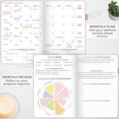 Clever Fox Wellness Journal Premium for Women, Workout & Food Light Pink