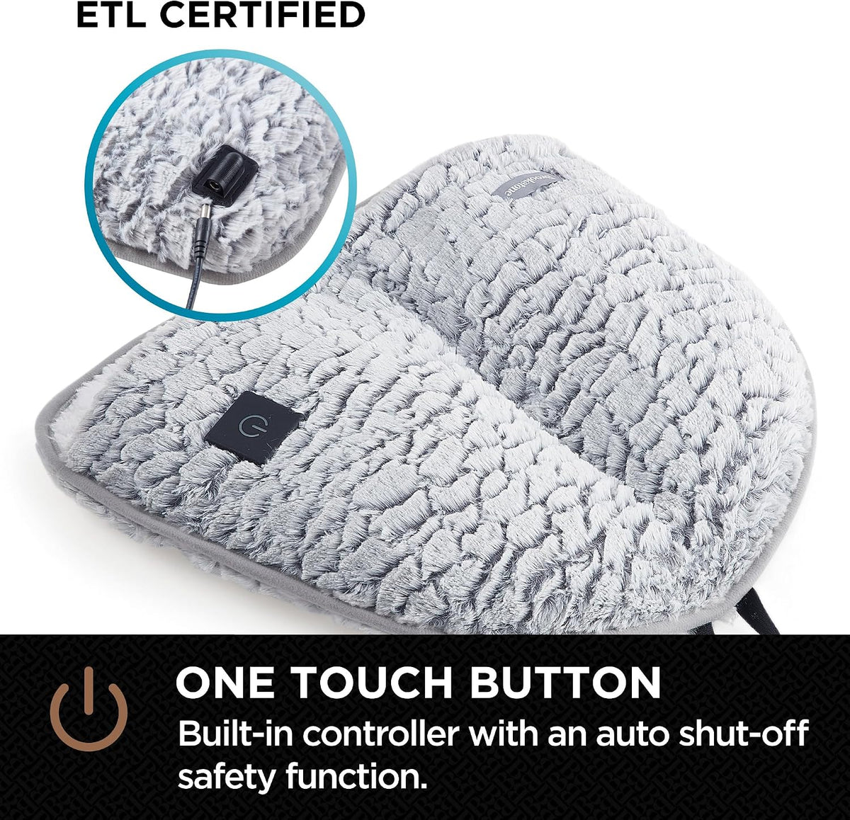 Brookstone Electric Foot Warmer with 4 Heat Settings, Sherpa Lined