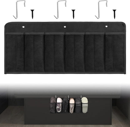 RVZONE RV Shoe Pockets 6 Large Pockets Heavy Hanging Bedside Storage Organizer with Sturdy Hooks Storage Pockets Hangs on bed for Shoes Toys and Tool Accessories