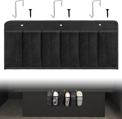 RVZONE RV Shoe Pockets 6 Large Pockets Heavy Hanging Bedside Storage Organizer with Sturdy Hooks for Shoes, Toys and Tools