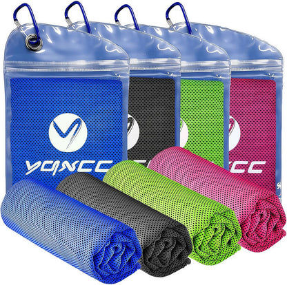 YQXCC 4 Pack Cooling Towels (40"x12"), Ice Cool for Neck & Face