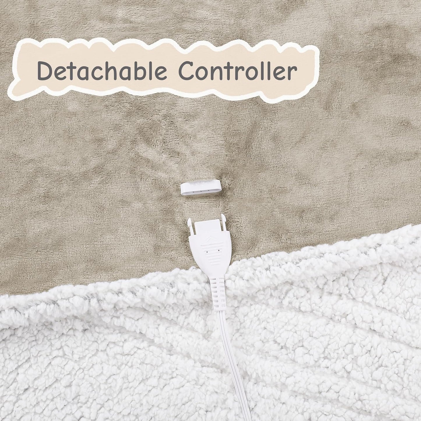 Soypipo Electric Heated Throw Blanket 50"x60", Faux Fur Plush with 4 Heat Settings & 2/4/8/10H Auto Shut-Off, Overheat Protection, Machine Washable, for Office & Chair, Dark Grey
