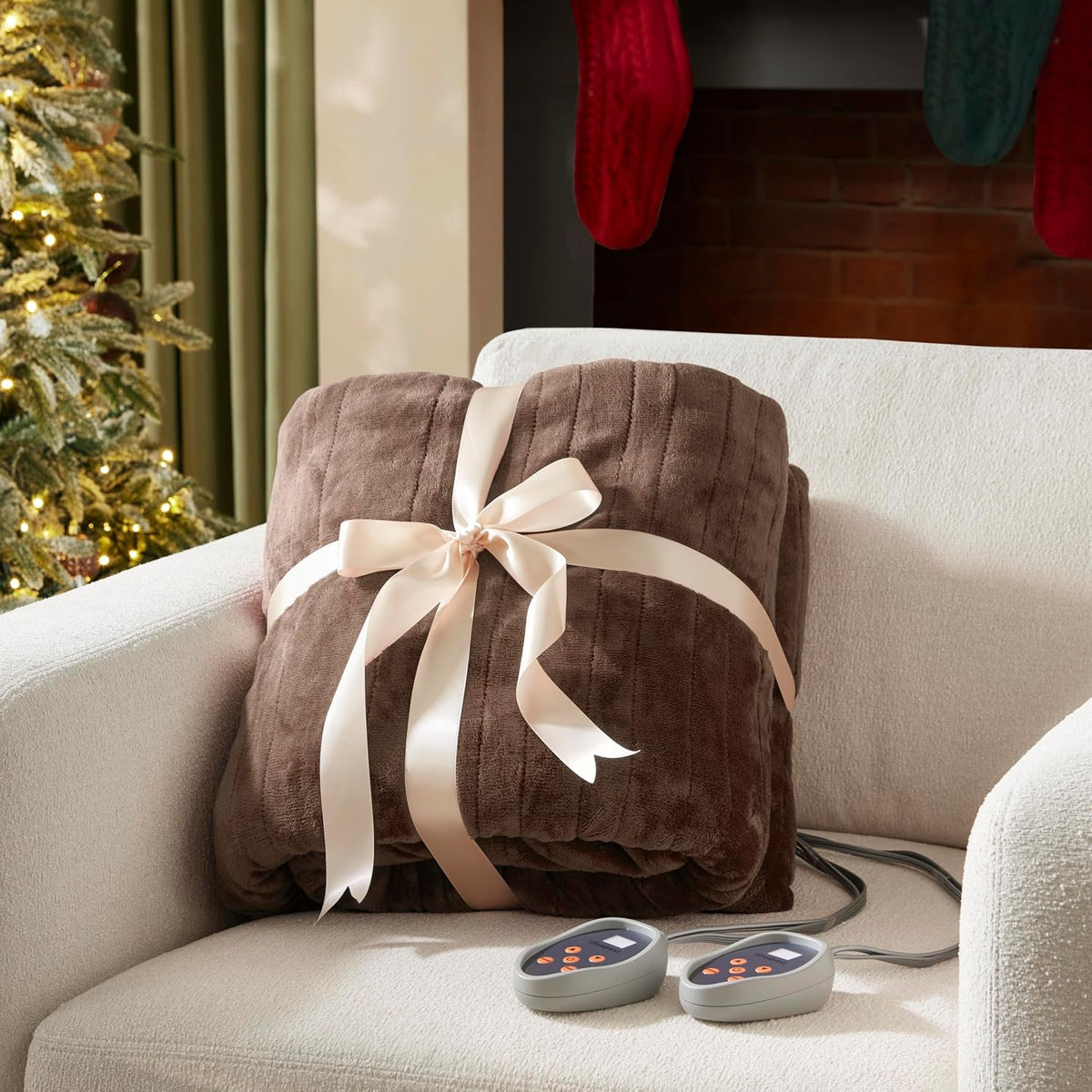 Beautyrest Reversible Heated Throw - Plush Sherpa Heating Blanket, Grey