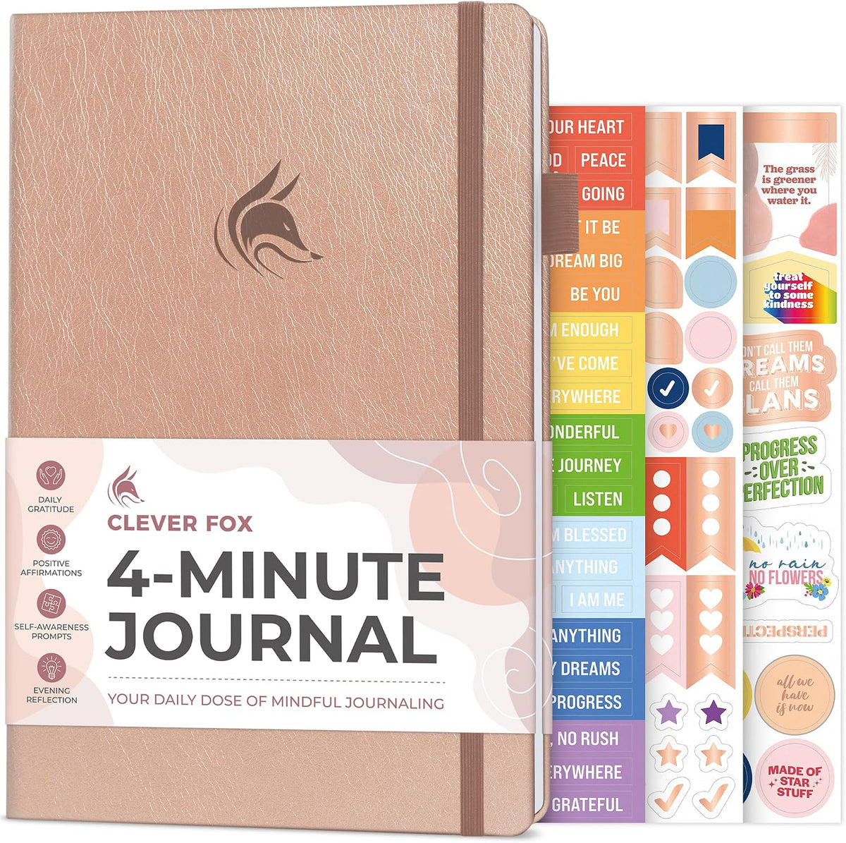 Clever Fox 4 Minute Journal, Guided Daily Habit Tracker Aquamarine