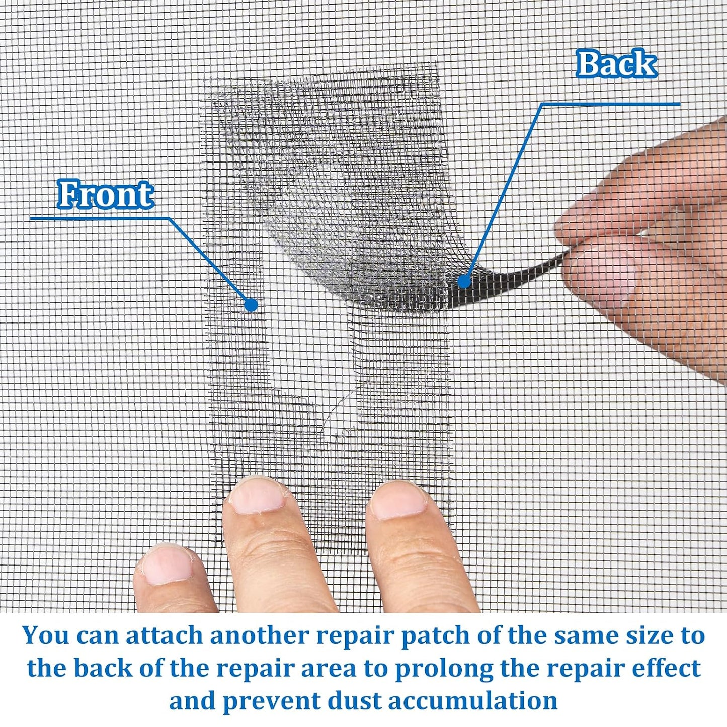 Gray Window Screen Repair Tape 2" x 40FT Fiberglass Strong Adhesive | Waterproof fiberglass mesh repair patch, fixes holes and tears, easy to cut and stick for window door screen repair