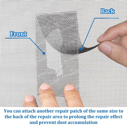 Gray Window Screen Repair Tape 2" x 40FT Fiberglass Strong Adhesive | Waterproof fiberglass mesh repair patch, fixes holes and tears, easy to cut and stick for window door screen repair